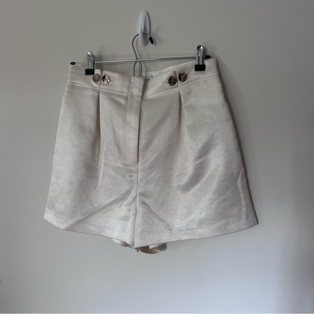 Topshop Metallic Trouser Shorts